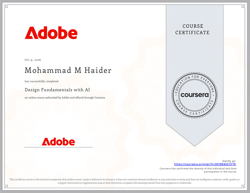 مصمم معتمد من شركة أدوب - Adobe Certified Designer